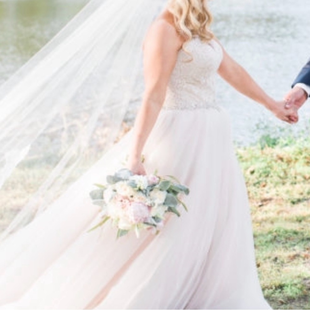 Allure Elegant Lace Strapless Wedding Dress - Picture 3 of 7